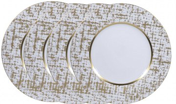 Набор тарелок Tweed White&gold 22 см: 4 шт
